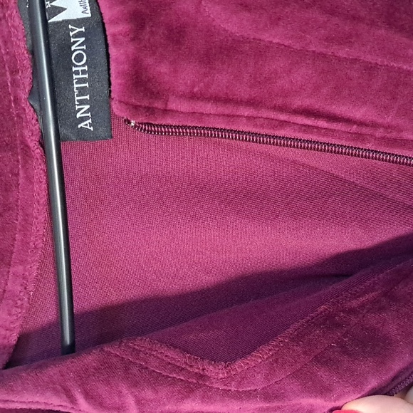 ANTHONY Bergandy Velvet Gold Zip-Up Front Pockets Jacket. Size 2X NWT - Picture 8 of 10